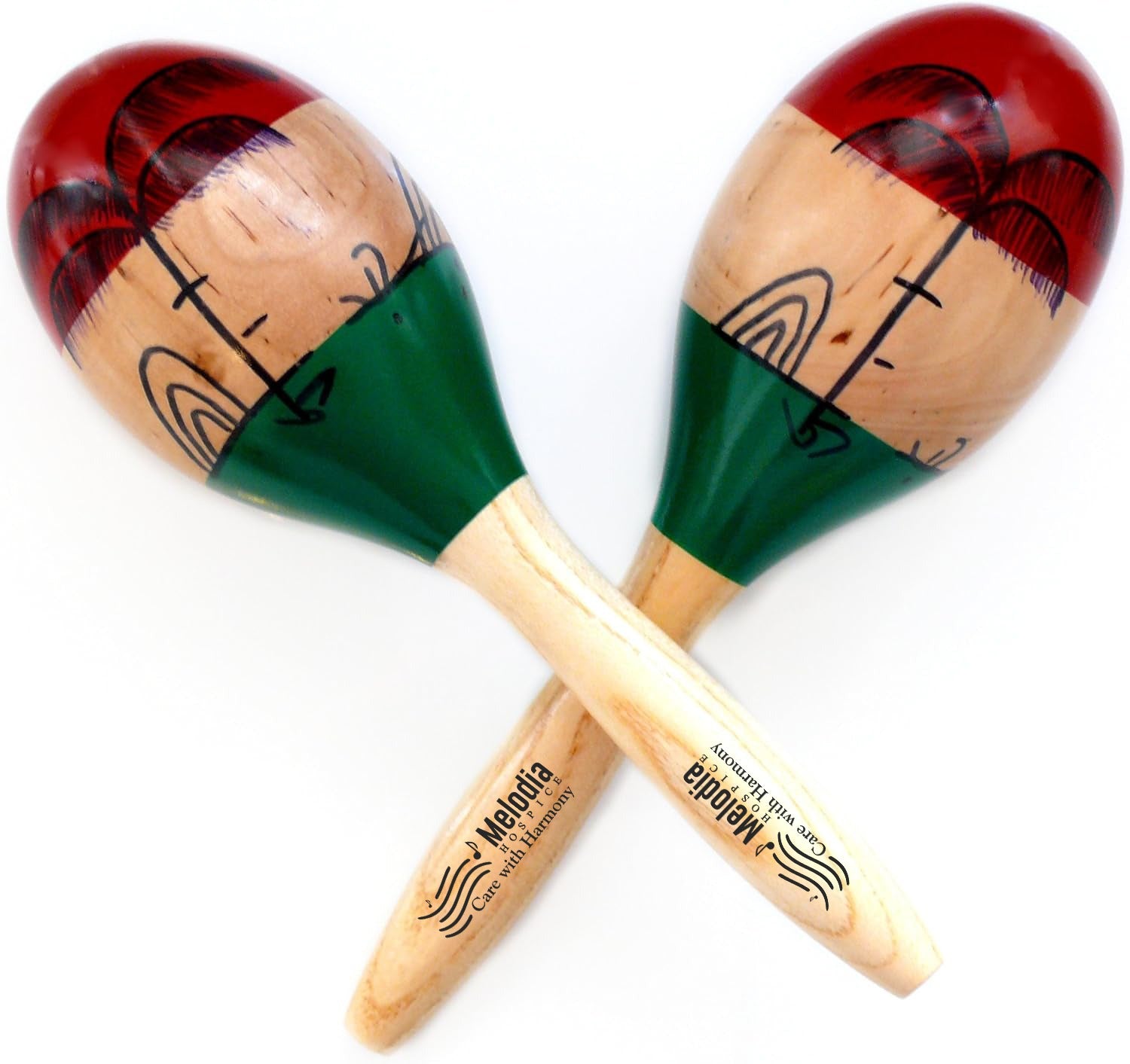 Premium Wooden Maracas Sticks – 24cm Handcrafted - Durable Natural Wood Shakers