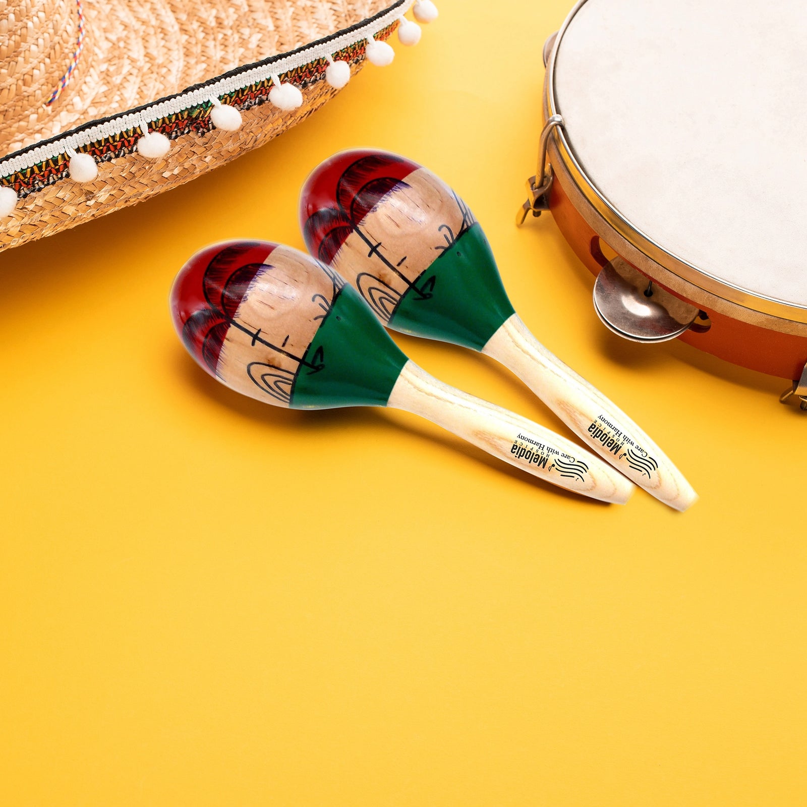 Premium Wooden Maracas Sticks – 24cm Handcrafted - Durable Natural Wood Shakers